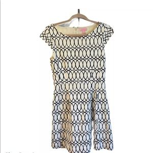 Lily Pulitzer Cream Navy chain dress